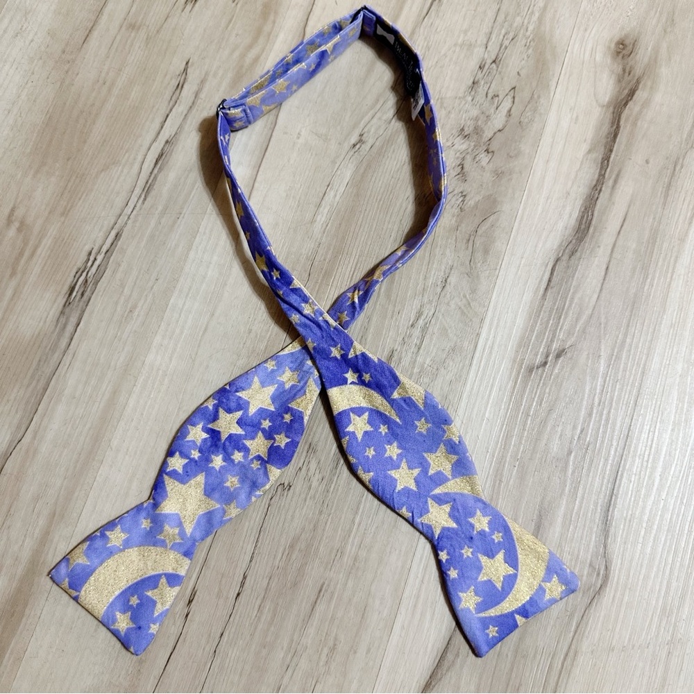 Beau Ties of Vermont Cotton Moon and Stars Print Bow Tie